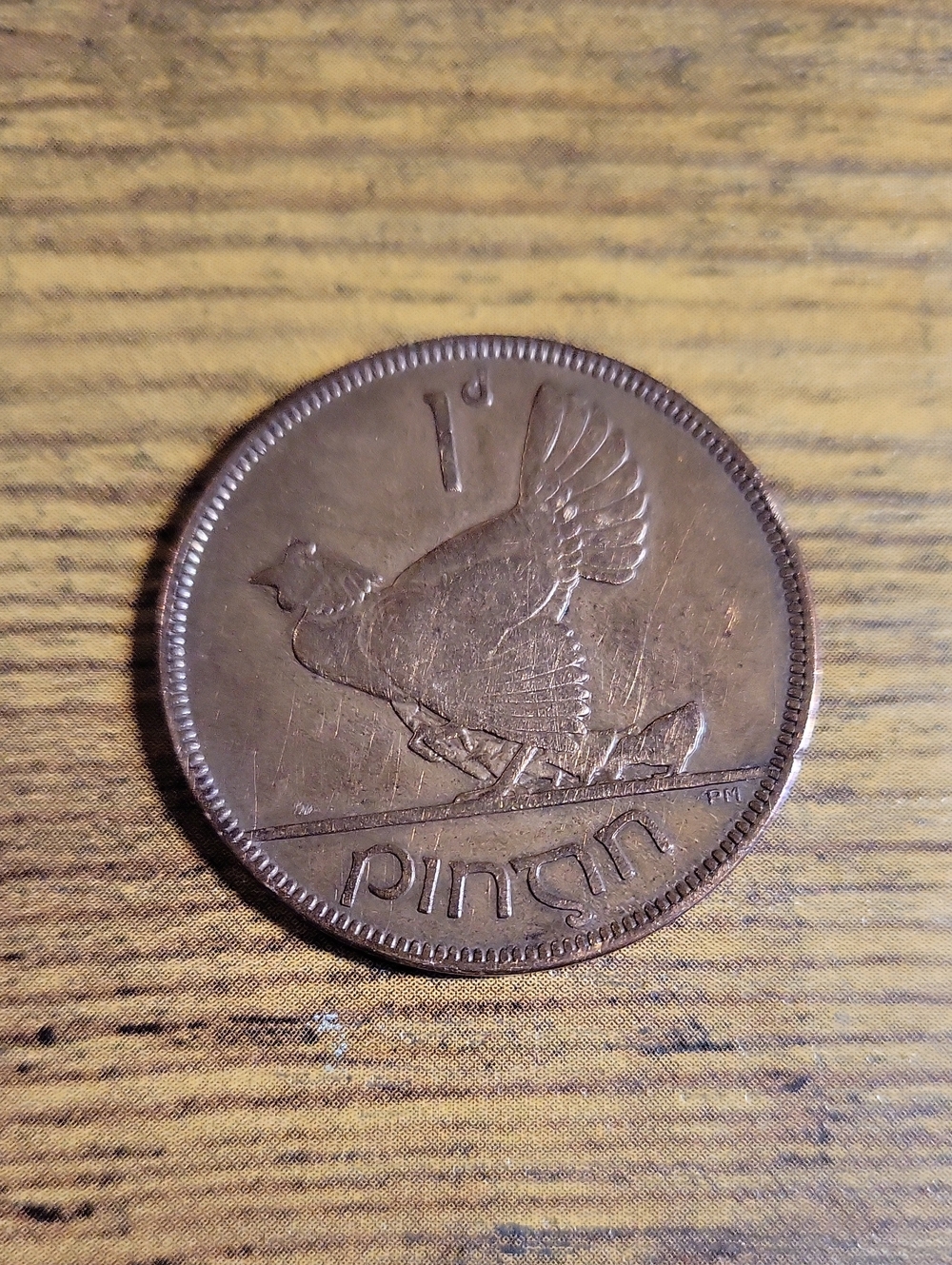 Vintage 1935 Irish One Penny Coin- Brown Tones